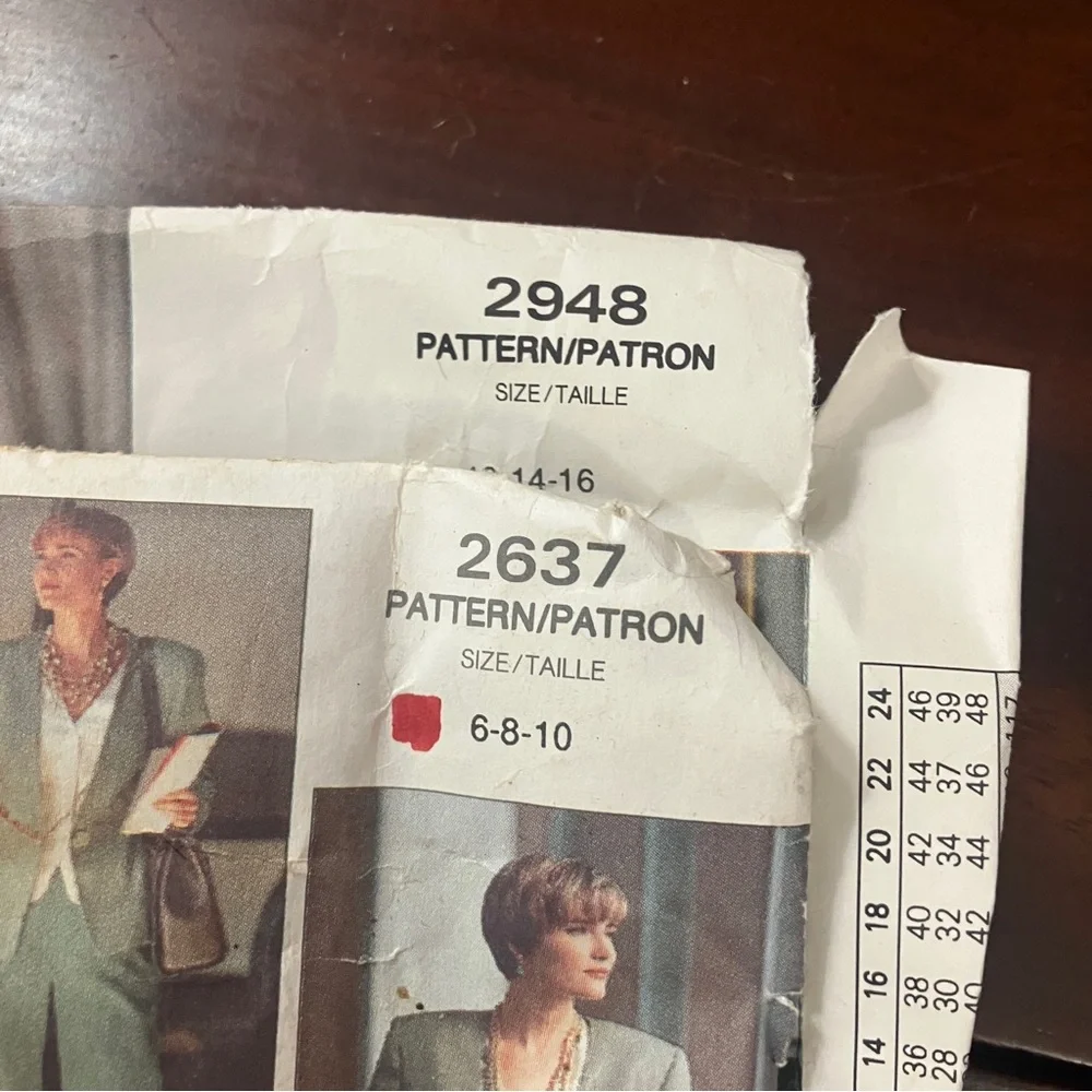 Lot of 6 Vintage Career / Outfit Sewing Patterns Vogue McCall’s 1980s-90s